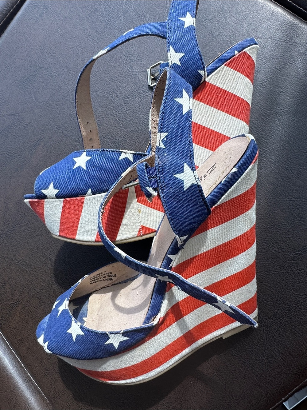 Zigi Soho Red & Blue Star-Spangled Wedge Sandals